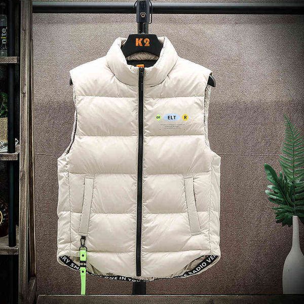 

down vests for men and women 2021 autumn/winter vests white duck down padded casual jacket for warmth t220715, Black