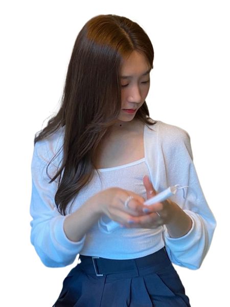 

dazy solid cami & bolero b6a9#, White