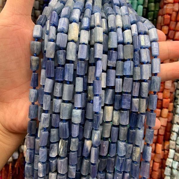 Outras contas de pedra de cianita azul de 6-7x11m1m azul de 38 cm de coluna de tubo DIY solto para acessórios para fazer jóias Mulheres rita22