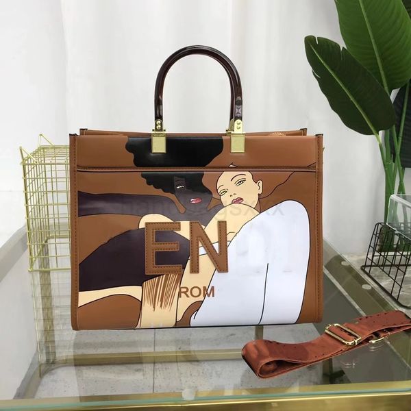 

designers sunshine tote shopping bag women fashion handle crossbody shoulder strap beach style handbag letter rom print pu leather
