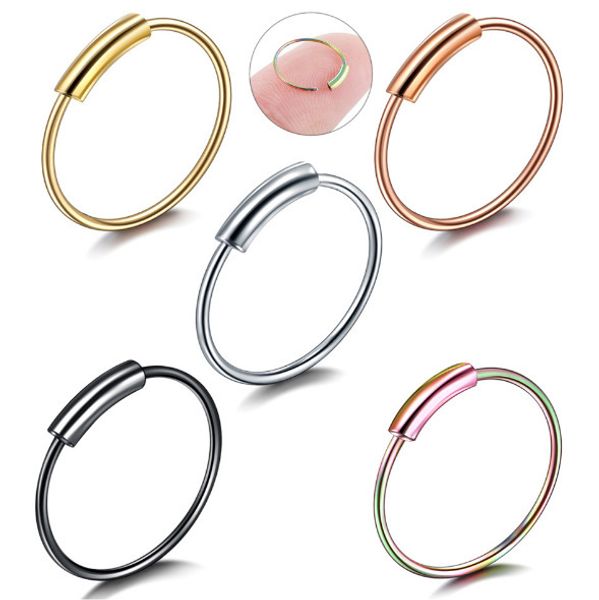 

punk human body piercing round electroplated nose ring nipple ring stud earrings, Silver