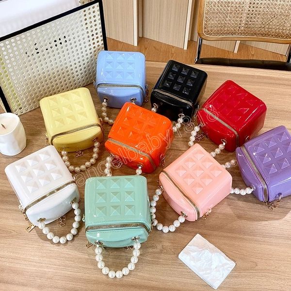 

womens purses and handbags pvc jelly crossbody bags for women mini coin wallet clutch bag girls pures bags, White