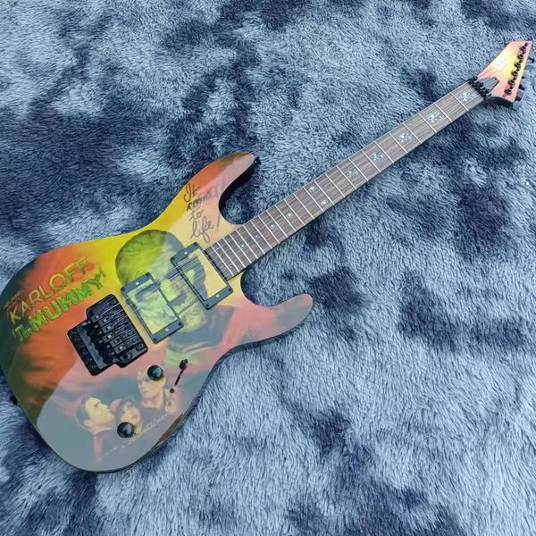 

classic brand electric guitar, double shake vibrato system, high-quality solid wood, performance level, delivery to home
