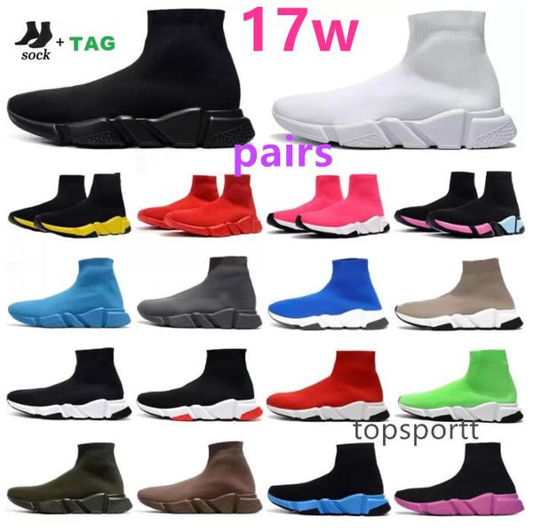 

designer sock shoes running speed trainer mens womens beige glitter blue sports sneakers graffiti lace up triple black white clear sole luxu