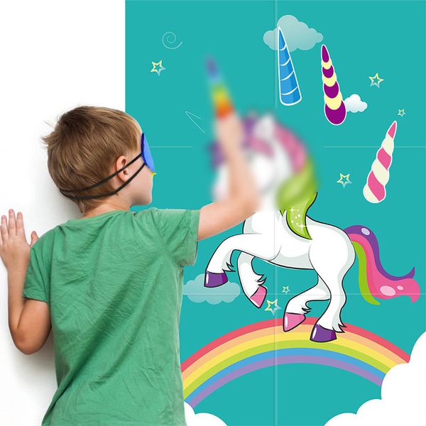 Popolare Uni-corn Horns Feste Forniture per giochi Decorazioni per feste di compleanno per bambini Puntelli per decorazioni per atmosfera XG0021