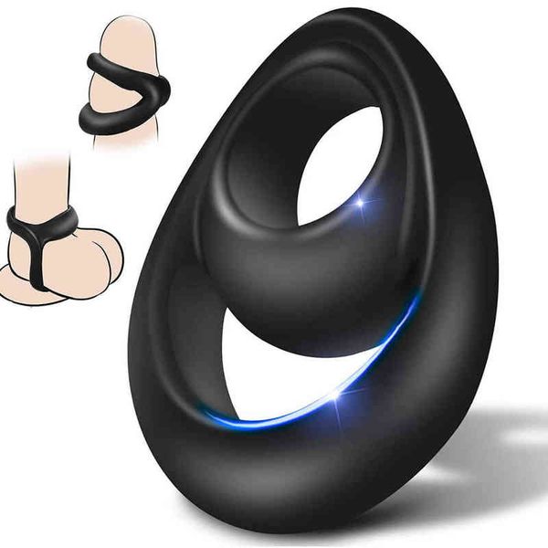 NXY Cockrings mais novos Penis anel de pênis elástico anéis de pau anéis atrasados ​​ejaculação masculpator masculpator ereção de ligação a sexo sexo brinquedos adultos para o homem 220505