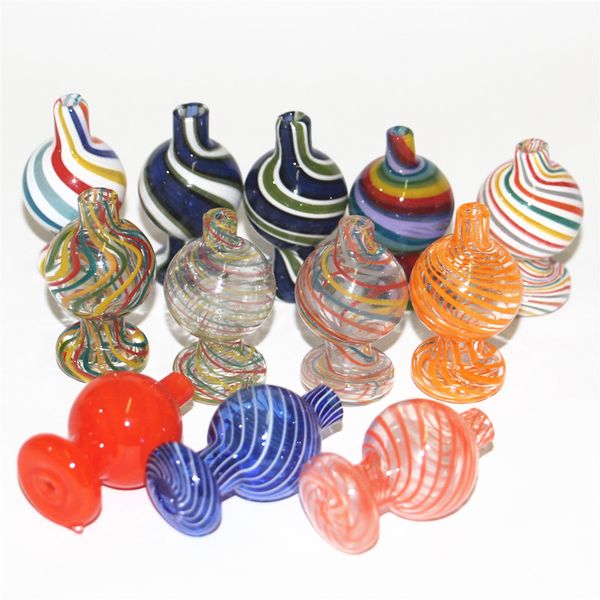 Bunte Rauchglas-Bubbler-Vergaserkappe für thermische Quarz-Banger-Nägel, Enail-Kappen für Dab-Rig-Bong-Wasserpfeife