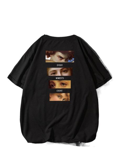 

men eyes and letter graphic tee m9fp#, White;black