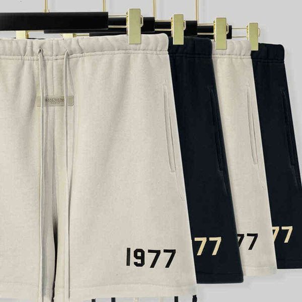 

1977 double thread essentials shorts men loose casual sports capris women luxury classic cotton versatile comfort harajuku popular basketbal, White;black