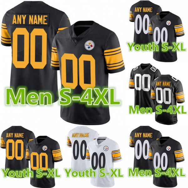 

football jerseys pittsburgh''steelers''men women youth 8 kenny pickett 7 ben roethlisberger 10 mitchell trubisky 39 mink, Black;red