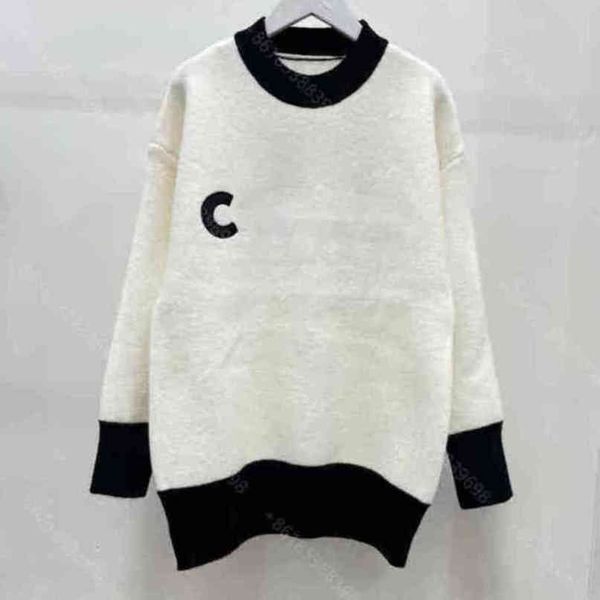 

fashion women clothing spring and autumn designer sweater hoodie shirt long sleeve sweater wool pullover logo cche..l brand womens casual ap, White;black