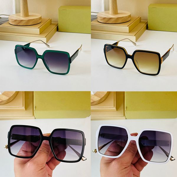 

gradient lenses luxury sunglasses designer goggle senior eyewear for women 8163 eyeglasses square big frame vintage metal anti-uv sun glasse, White;black