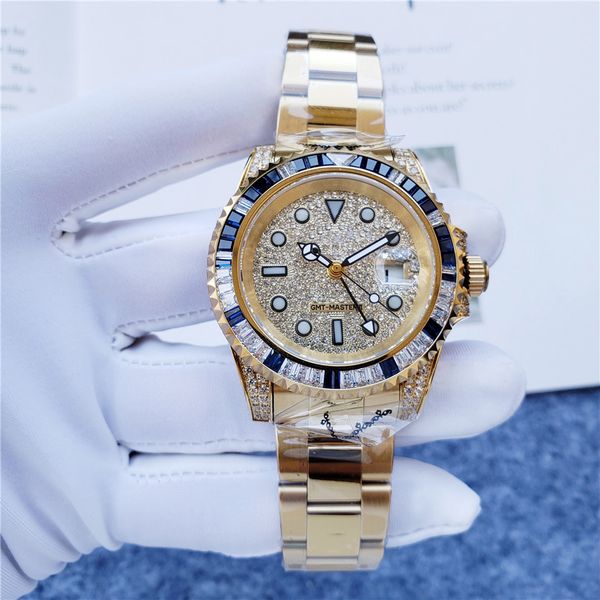 

mens automatic mechanical diamonds watches 41mm full stainless steel luxury wristwatches sapphire luminous watch montre de luxe, Slivery;brown