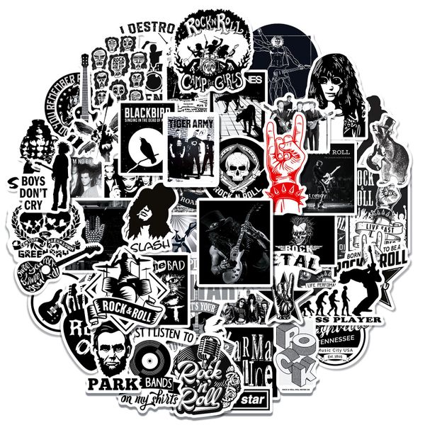 

50pcs retro rock band stickers rock and roll graffiti stickerfor diy luggage lapskateboard motorcycle bicycle