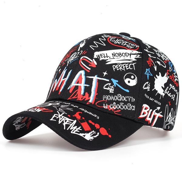 

graffiti printing baseball cap outdoor cotton shade hat men women fashion summer caps adjustable leisure hats, Blue;gray