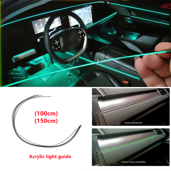

acrylic optic fiber lights rgb ambient light sound control with 12v cigarette lighter auto interior decorative atmosphere lamp