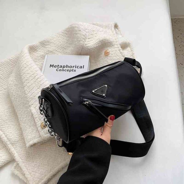 

simple cylindrical small bag women's 2022 new fashion chain zipper msenger all-match single shoulder messenger female bags