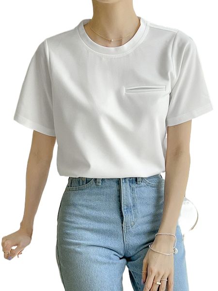 

dazy pocket detail solid tee c4kc#, White