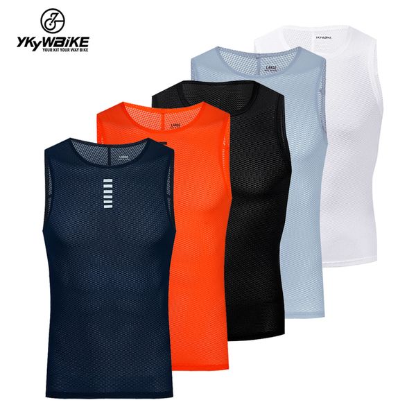 Ykywbike camada de base masculina sem mangas superior secagem rápida ciclismo undershirt mtb bicicleta coletes compressão bicicleta esporte jersey 5 cores 220507