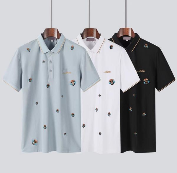 

2022 men's polos t-shirts short sleeved summer cotton embroidery luxury tshirt new designer polo shirt high street tee #8558, White;black