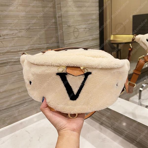 

fuzzy waist bag women fluffy handbag womens crossbody bags designer fanny pack womens furry shoulder briefcase bumbag fannypack314v
