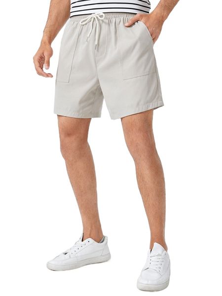 

men drawstring waist shorts l12s#, White;black