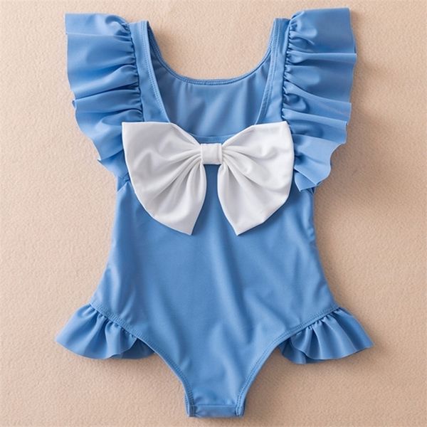 

cute s summer blue kids swimwear bathing suit children bow swimsuit clothes baby girl beach cloth 220622, Black