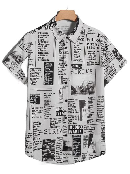 

men picture & slogan graphic shirt 51bg#, White;black