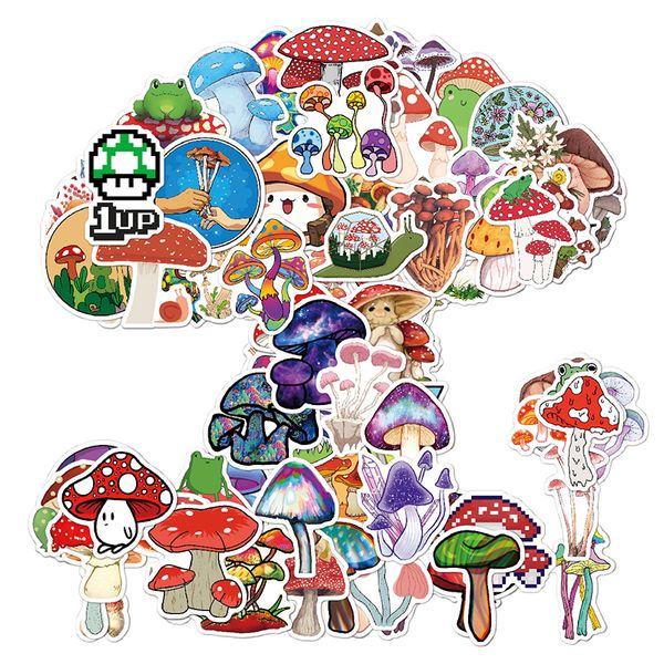 100pcs Pack Cartoon Mashroom Sticker Fantasy NO-Trepeat Agaric Stickers Süper Sevimli Her Tür Anime ARIME MOTOSİKLİ GRAFFITI Bagaj Sticker