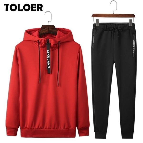 

2 pieces tracksuit men sweatshirt sports set autumn running gym clothes men sport suit training suit sport wear outfit suit 4xl 201109, Gray