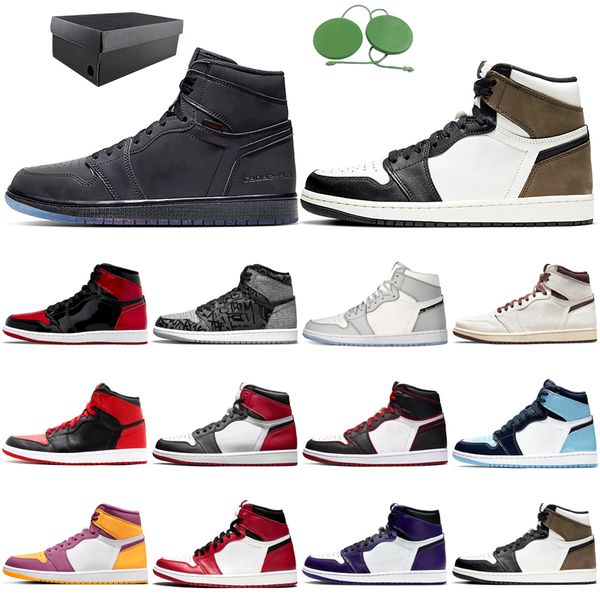 

new classic jumpman basketball shoes 1 1s men women patent bred rebellionaire dark mocha obsidian turbo green court purple black toe outdoor