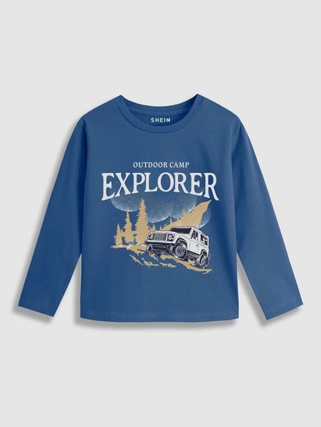 

toddler boys car and letter graphic tee she04, Blue