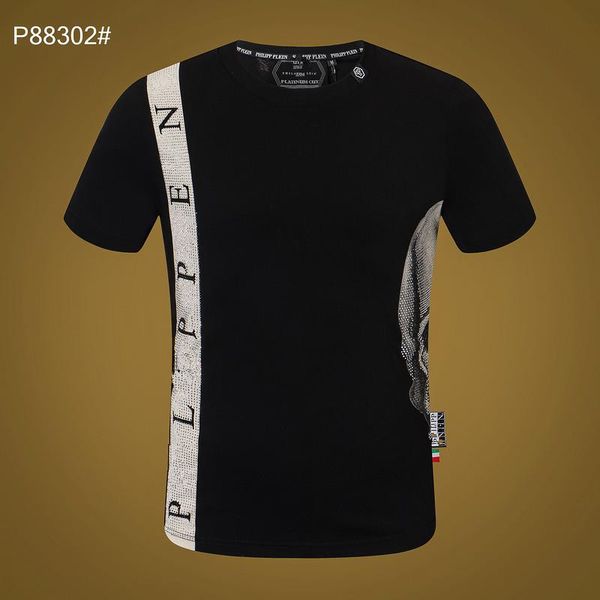 

phillip plain new 20ss men designer pp skull diamond t shirt short sleeve dollar brown bear brand o-neck amr philipps pleins, White;black