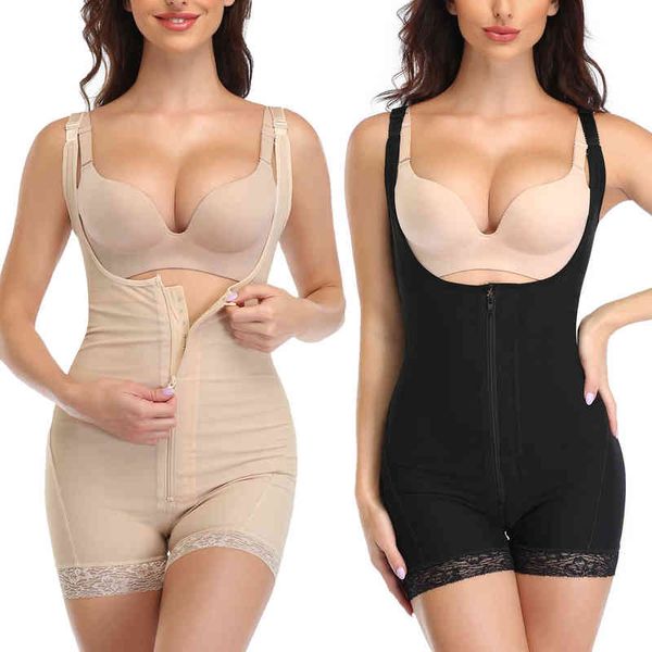 Vita e Shapewear addominale per le donne Tummy Control Fajas Colombianas Body Shaper Cerniera Busto aperto Body Trainer Corsetto sottile 0719