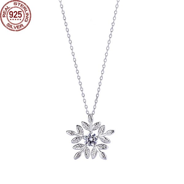 

new arrival s925 sterling silver jewelry micro set zircon necklace women's forest flower clavicle chain female's for you design