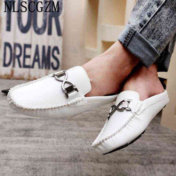 

dres shoe designer mule men casual shoe white half for 2022 slipper 220723, Black