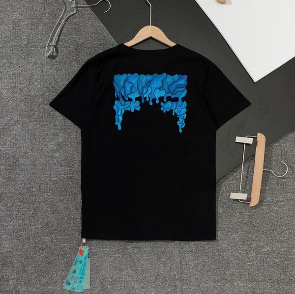 

mens fashion brand classic t shirts offs summer designer women loose tees quality t-shirt letter arrow oil painting black white tshirts lux, White;black