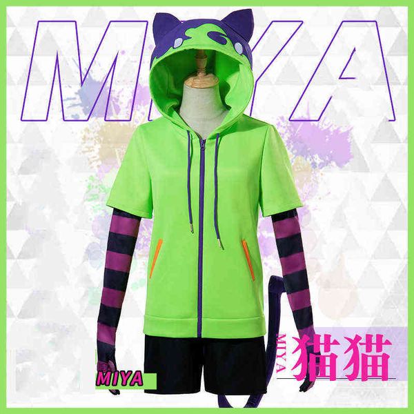 Anime Sk8 O personagem infinito Kyan Rekichinen Miya Cat Wear Skateboard Traje Cosplay Costume Anime Game Rap jogando J220720