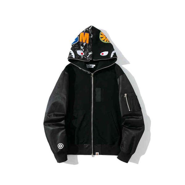 

men's hoodies & sweatshirts youth leisure pixel color blocking thin hooded sweater 8xop, Black
