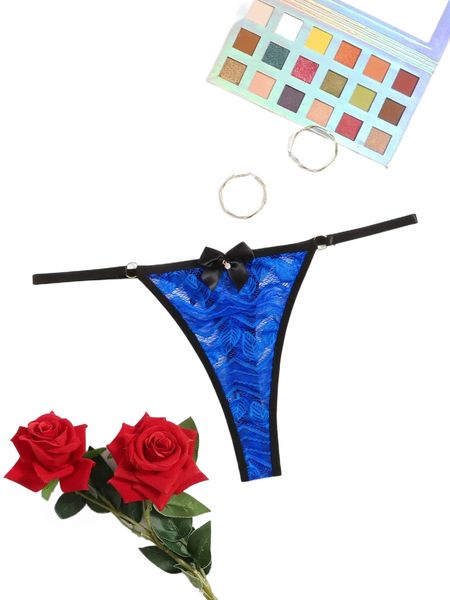 

plus bow detail lace thong z0b4#, Black;white