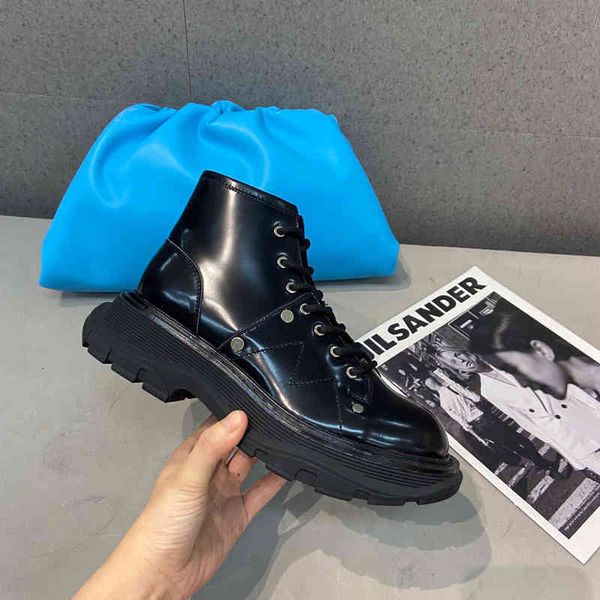 

boots star's same martin boots women's muffin thick bottom high short 4r03, Black