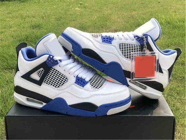 

authentic 4 motorsports basketball shoes mens game royal black white blue limited release all-star sports sneakers with original box