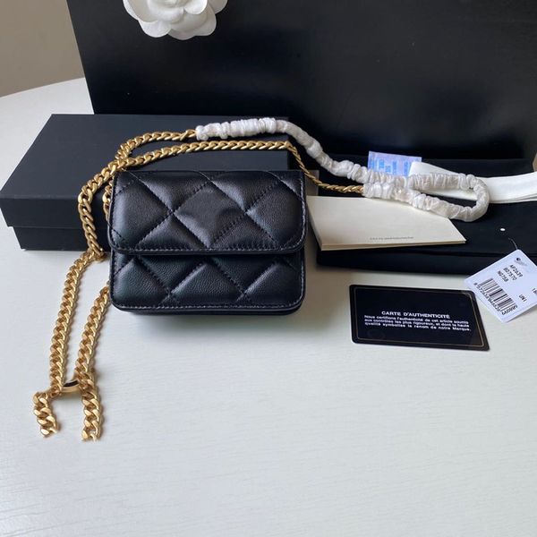 

original quality luxuries designers chain belt bags sheepskin mini designer cross body bag 12.5cm classic shoulder bags with box c051