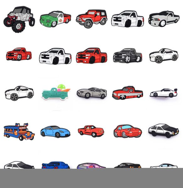 

racing car croc charms cartoon accessories pvc shoe decoration for croc girls kids party x-mas gifts, White;pink