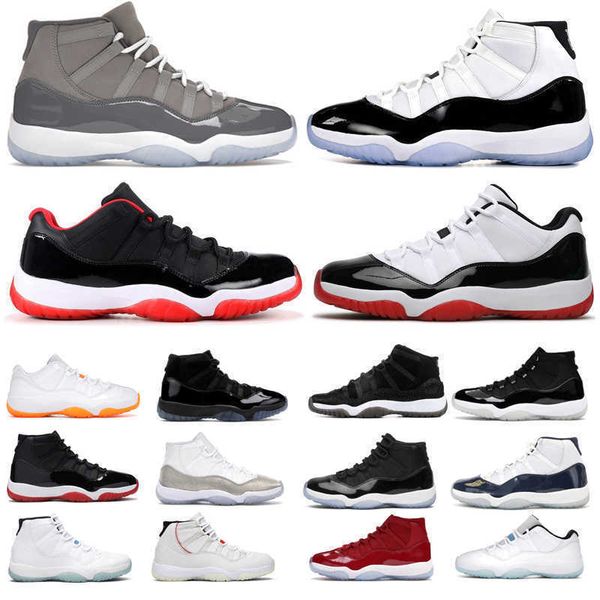 

2022 men basketball shoes 11s cool grey gamma blue heiress win like 96 platinum tint 11 bred cap and gownwomen outdoor sports sneakers, Black