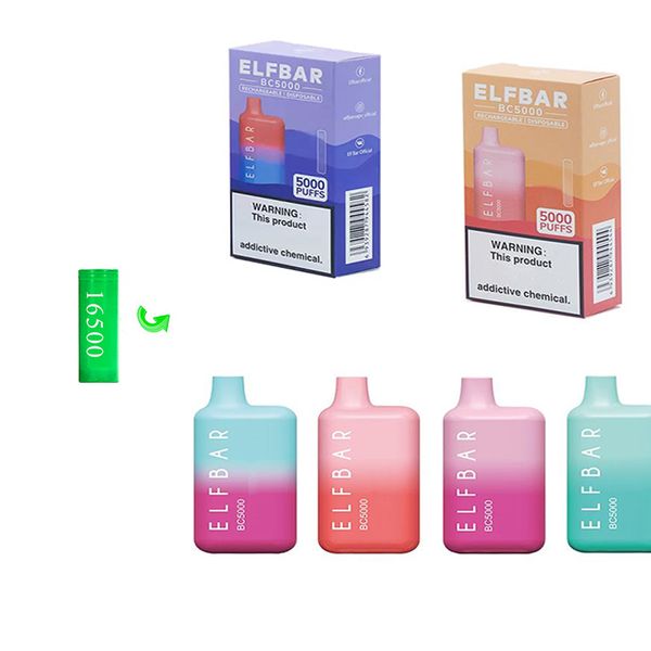 

16500 battery elf bc5000 5%5000 puffs 650mah13ml rechargeable mesh coil