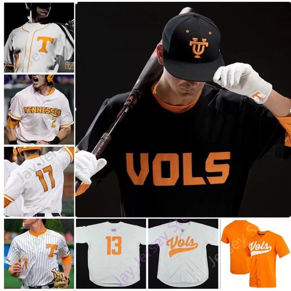 

ncaa tennessee volunteers baseball jersey 1 drew gilbert 41 will mabrey 31 jackson leath 25 christian delashmit 34 hollis fanning 15 shawn s, Black
