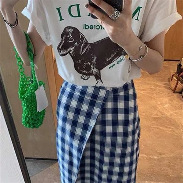 

spring summer dachshund dog print women short sleeve t shirt 220708, White