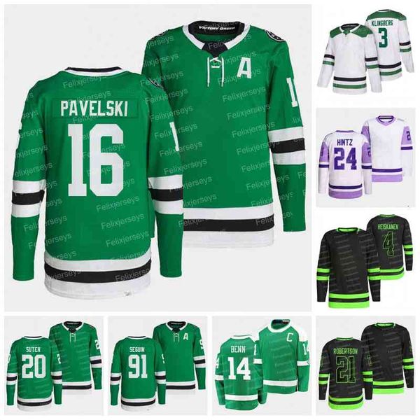

16 joe pavelski jersey jason robertson roope hintz jamie benn tyler seguin miro heiskanen john klingberg ryan suter denis gurianov alexander, Black