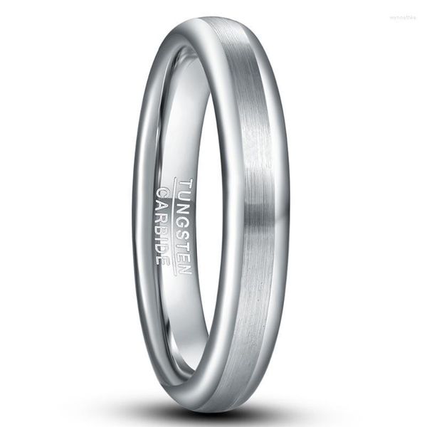 Hochzeit Ringe 4mm Stahl Farbe Lassa Poliert Wolframcarbid Ring Männer Frauen Mode Verlobung Schmuck Geschenk Wynn22